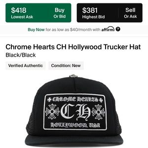 Chrome Hearts Hollywood trucker hat